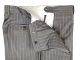 Luigi Bianchi Suit 44R Mid Grey Peach Striped 3-button Wool/Mohair