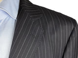 Luigi Bianchi Suit 44R Navy White/Blue Striped 3-button Wool