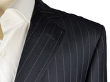Luigi Bianchi Suit 43/44R Navy with White stripes 3-Button Wool VBC