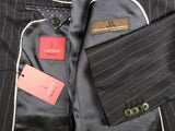 Luigi Bianchi Suit 43/44R Navy with White stripes 3-Button Wool VBC