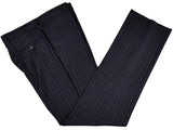 Luigi Bianchi Suit 43/44R Navy with White stripes 3-Button Wool VBC