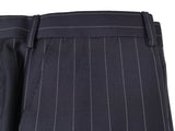 Luigi Bianchi Suit 43/44R Navy with White stripes 3-Button Wool VBC