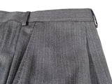 Luigi Bianchi Suit 43/44R Mid Grey Striped 3-Button Wool Delfino