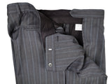 Luigi Bianchi Suit 44R Mid Grey Blue Striped 3-button 120's Wool