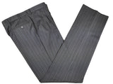 Luigi Bianchi Suit 44R Mid Grey Blue Striped 3-button 120's Wool