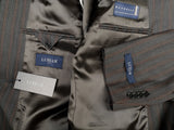 Luigi Bianchi Lubiam Suit 44R Charcoal Variable Brown Striped 3-button Wool Guabello