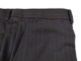 Luigi Bianchi Lubiam Suit 44R Charcoal Variable Brown Striped 3-button Wool Guabello