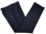 Luigi Bianchi Suit 44R Navy Royal Blue Stripes 3-button 140's Wool