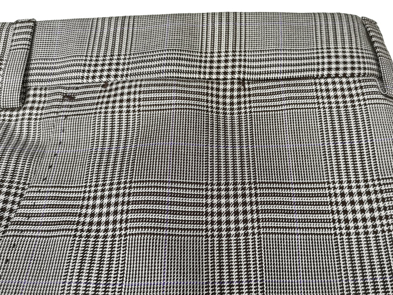 Luigi Bianchi Suit 47/48L Black/White Glen Plaid 2-button Wool/SIlk