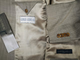Luigi Bianchi Giorgio Andreani Suit 50R Light Beige Striped 3-Button 110's Wool