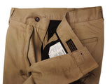 LBM 1911 Trousers 35 Tan Flat front Straight Leg Brushed Cotton