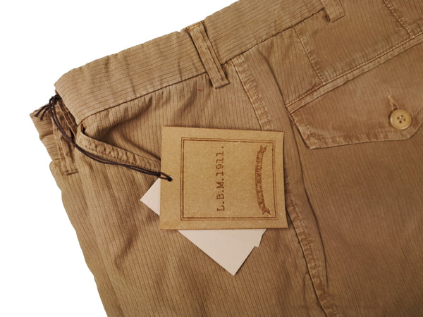 LBM 1911 Trousers 31/32 Washed Tan Flat front Tapered Leg Cotton