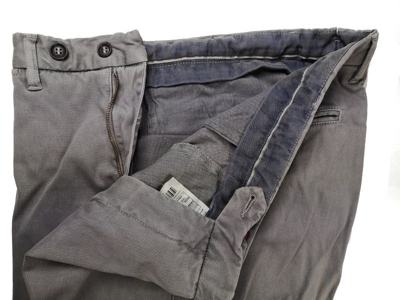 Luigi Bianchi Trousers 32 Cement grey Flat front Tailored fit Cotton/Elastane
