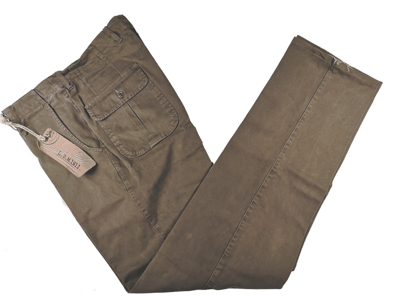 LBM 1911 Trousers 35/36 Faded brown Flat front Straight fit Cotton Stretch