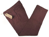 LBM 1911 Trousers 35/36 Faded burgundy Flat front Straight fit Cotton Stretch