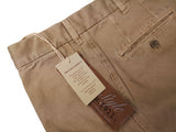 LBM 1911 Trousers 35 Washed Beige Pleated front Full Leg Cotton Micro Cord