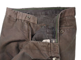 LBM 1911 Trousers 33/34 Washed Brown Twill Flat front Full Leg Cotton Blend