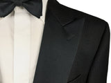 LBM 1911 Luigi Bianchi Tuxedo 44R Black Textured Striped 1-button Pure wool