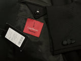 LBM 1911 Luigi Bianchi Tuxedo 44R Black Textured Striped 1-button Pure wool