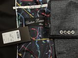 Christian Lacroix LBM Vested Tuxedo 38/39 Black/Grey Weave Shawl 1-button Nylon/Cotton