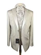 LBM 1911 Luigi Bianchi Vested Tuxedo 40R Ivory 2-button Cerruti Silk/Wool