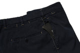 Marco Pescarolo Trousers 31/32 Navy blue Contrast Stitch Flat front cotton twill