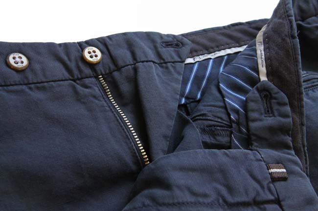 PT01 Trousers: 36/37, Solid navy blue, flat front, cotton/elastane