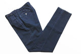 FINAL SALE PT01 Trousers: 32, Navy blue, flat front, cotton/elastane