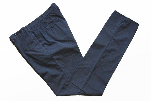 PT01 Trousers: 26/27, Dark blue plaid, flat front, cotton blend