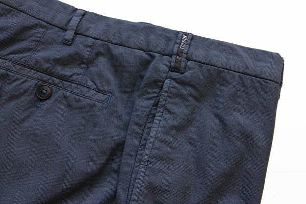 PT01 Trousers: 26/27, Dark blue plaid, flat front, cotton blend