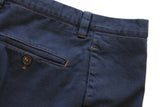FINAL SALE PT01 Trousers: 31/32, Navy blue orange stitching, flat front, cotton/elastane
