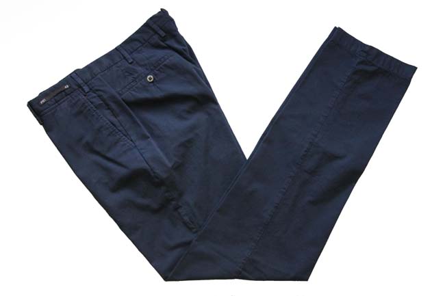 PT01 Trousers: 35/36, Washed navy blue, flat front, cotton