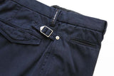 FINAL SALE PT01 Trousers: 32/33, Washed navy blue, flat front side adjusters, cotton