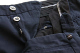 FINAL SALE PT01 Trousers: 32/33, Washed navy blue, flat front side adjusters, cotton