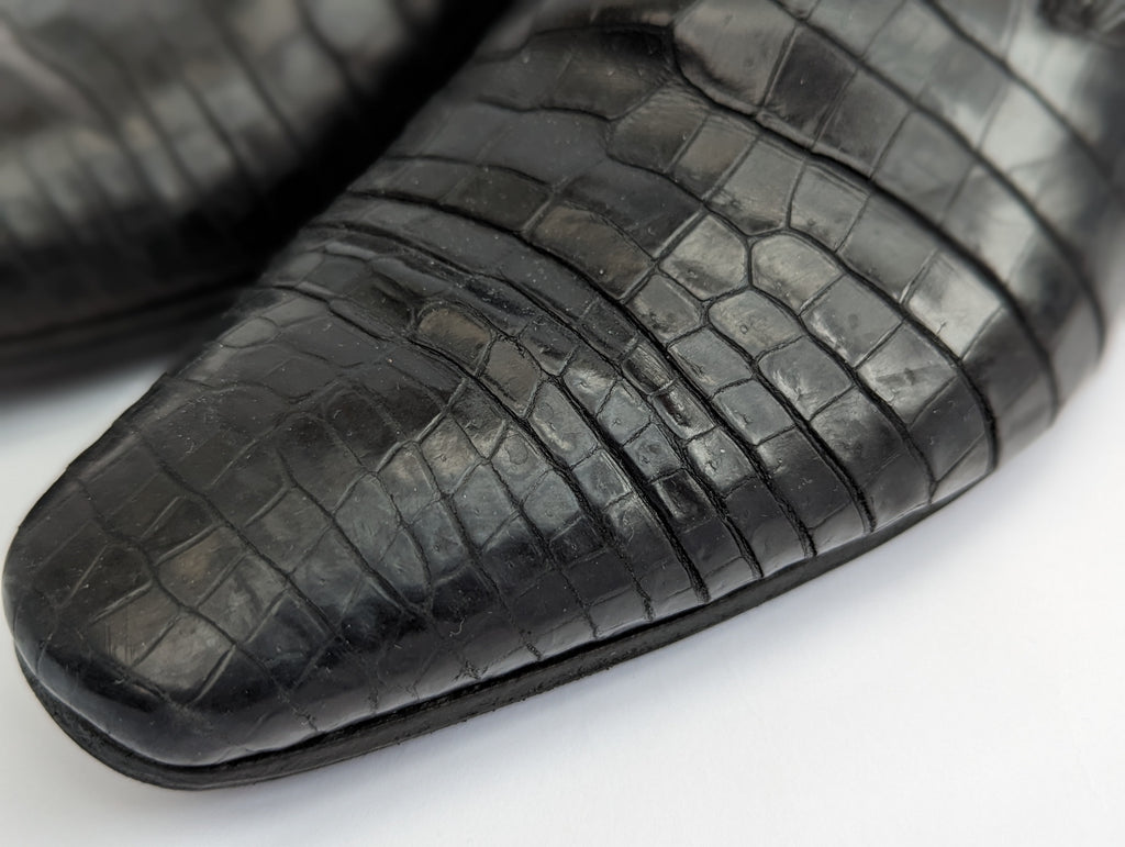 Artioli Slip-On Shoes 9 Black Crocodile Loafers – eHABERDASHER