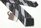 Ballantyne Tie: Purple with lavender and cream stripes, 3.25" wide, silk
