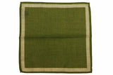 Battisti Pocket Square: Moss green bullseye dot, pure wool