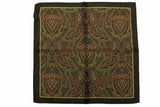 Battisti Pocket Square: Brown w/olive, mauve, purple paisley, pure silk