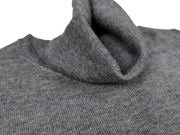 Battisti Sweater: Medium grey, Turtle neck, cashmere silk blend