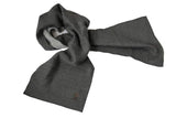 Battisti Scarf: Grey plush weave, Battisti logo & crown, pure wool