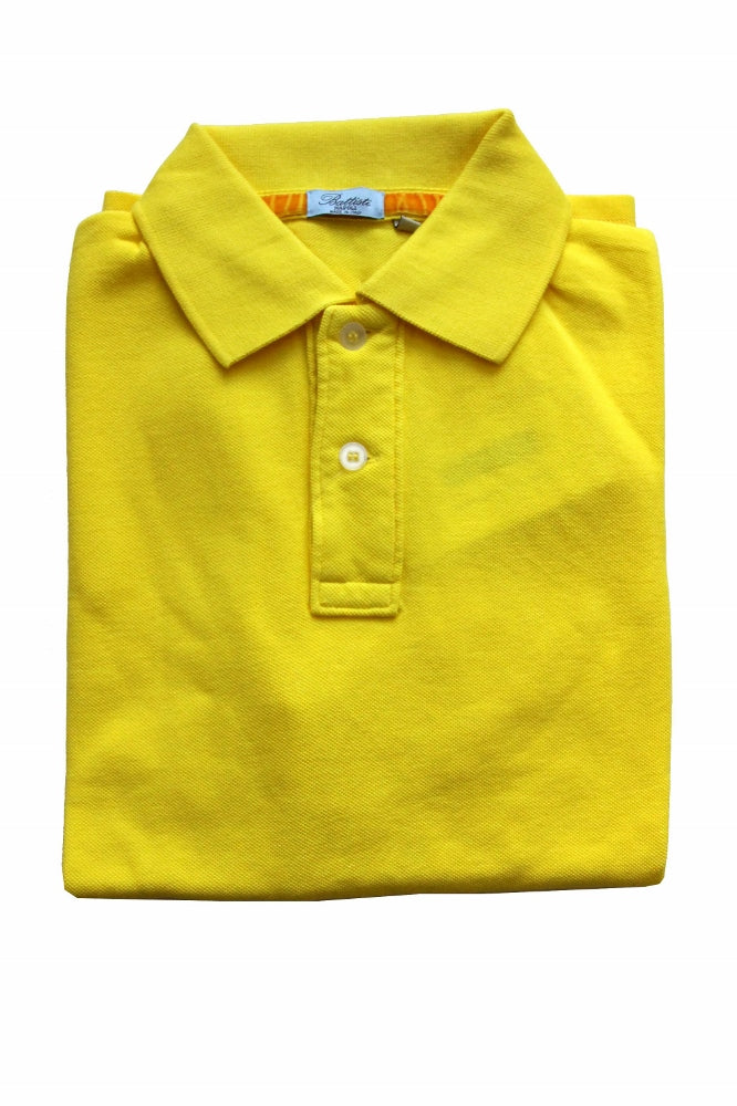 FINAL SALE Battisti Polo Shirt: Lemon yellow, 2-button polo