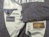 Benjamin VBC Sport Coat Blue Plaid 2-button Soft Shoulder Wool/Silk/Linen