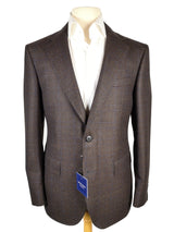Benjamin Sport Coat Brown Plaid 2-button Slim fit Pure cashmere
