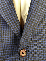 Benjamin Sport Coat Navy Check 2-button Peak Soft Shoulder Wool