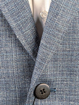 Benjamin Sport Coat Soft Blue 2-button Soft Shoulder REDA Textured Wool