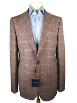 Benjamin Zegna Sport Coat Mauve check Blue Windowpane 2-button Slim Fit Wool/Cashmere
