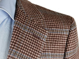 Benjamin Zegna Sport Coat Mauve check Blue Windowpane 2-button Slim Fit Wool/Cashmere