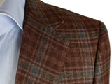 Benjamin Zegna Sport Coat Burgundy Brown Plaid 2-button Slim Fit Wool/Cashmere