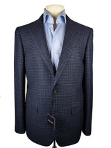 Benjamin Zegna Sport Coat Blue Check 2-button Slim Fit Wool/Silk/Cashmere