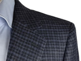 Benjamin Zegna Sport Coat Blue Check 2-button Slim Fit Wool/Silk/Cashmere